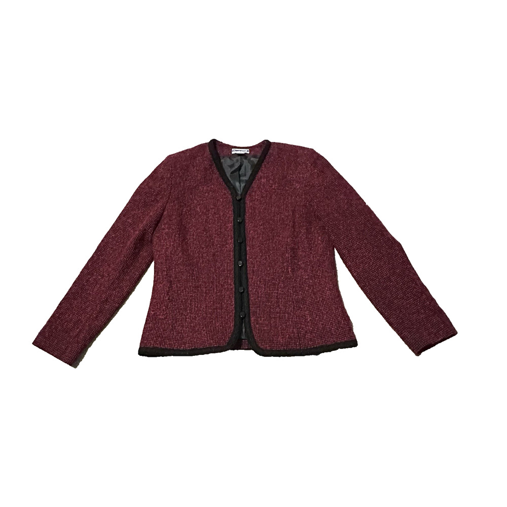 Pendleton Burgundy and Black Tweed Jacket